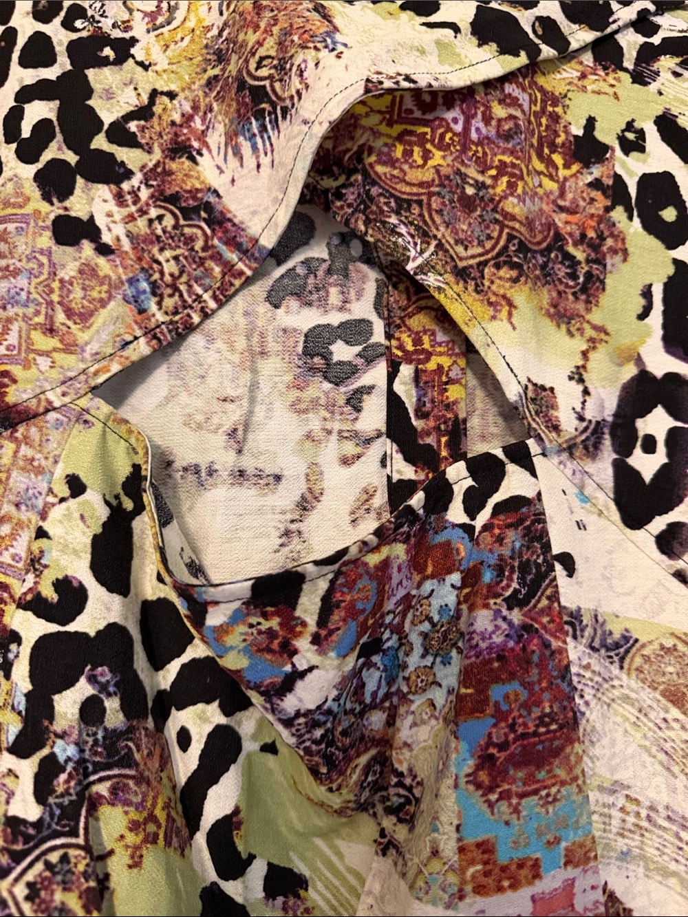Attitudes by Renee Short Sleeve Button Front Romper Jungle Multi-Print (33) - Picture 3 of 6